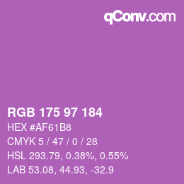 Color code: RGB 175 97 184 | qconv.com