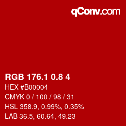 カラーコード: RGB 176.1 0.8 4 | qconv.com