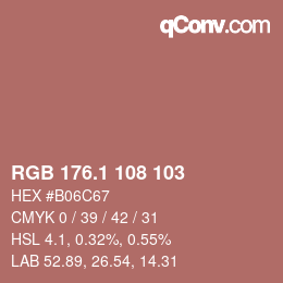 カラーコード: RGB 176.1 108 103 | qconv.com