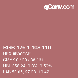 カラーコード: RGB 176.1 108 110 | qconv.com