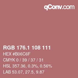 カラーコード: RGB 176.1 108 111 | qconv.com