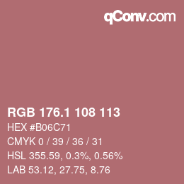 カラーコード: RGB 176.1 108 113 | qconv.com