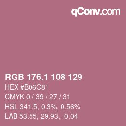 カラーコード: RGB 176.1 108 129 | qconv.com