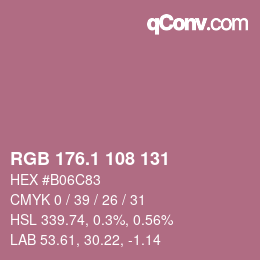 カラーコード: RGB 176.1 108 131 | qconv.com