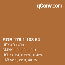 Color code: RGB 176.1 108 54 | qconv.com