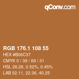 カラーコード: RGB 176.1 108 55 | qconv.com