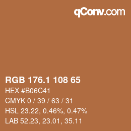 カラーコード: RGB 176.1 108 65 | qconv.com