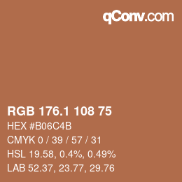 カラーコード: RGB 176.1 108 75 | qconv.com