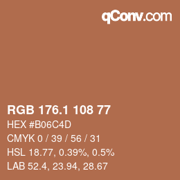 カラーコード: RGB 176.1 108 77 | qconv.com