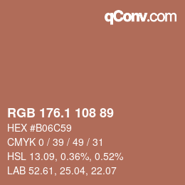 Color code: RGB 176.1 108 89 | qconv.com