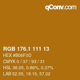 カラーコード: RGB 176.1 111 13 | qconv.com