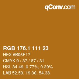 カラーコード: RGB 176.1 111 23 | qconv.com