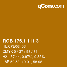 カラーコード: RGB 176.1 111 3 | qconv.com