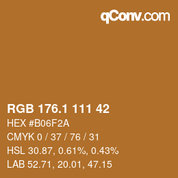 カラーコード: RGB 176.1 111 42 | qconv.com