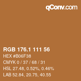 カラーコード: RGB 176.1 111 56 | qconv.com