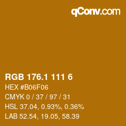 カラーコード: RGB 176.1 111 6 | qconv.com