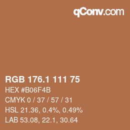 カラーコード: RGB 176.1 111 75 | qconv.com