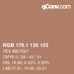 Color code: RGB 176.1 126 103 | qconv.com