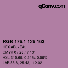 カラーコード: RGB 176.1 126 163 | qconv.com