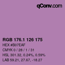カラーコード: RGB 176.1 126 175 | qconv.com