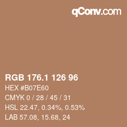 カラーコード: RGB 176.1 126 96 | qconv.com