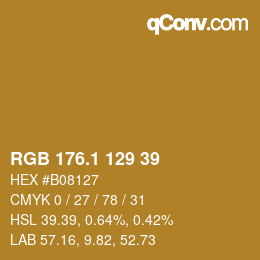 カラーコード: RGB 176.1 129 39 | qconv.com