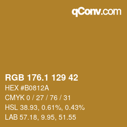 カラーコード: RGB 176.1 129 42 | qconv.com