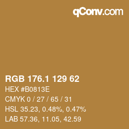 カラーコード: RGB 176.1 129 62 | qconv.com