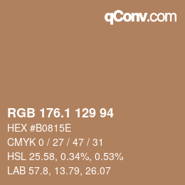 カラーコード: RGB 176.1 129 94 | qconv.com