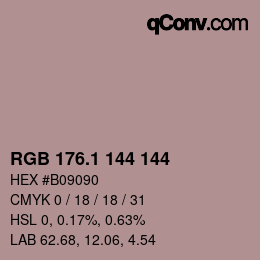 カラーコード: RGB 176.1 144 144 | qconv.com