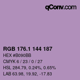 カラーコード: RGB 176.1 144 187 | qconv.com
