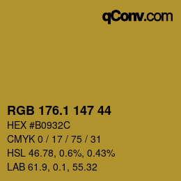 カラーコード: RGB 176.1 147 44 | qconv.com