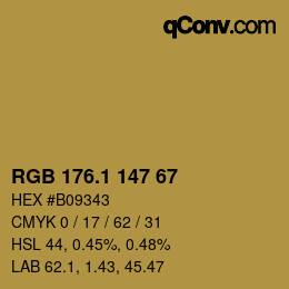 カラーコード: RGB 176.1 147 67 | qconv.com