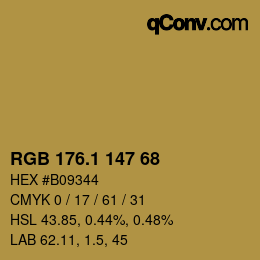 カラーコード: RGB 176.1 147 68 | qconv.com