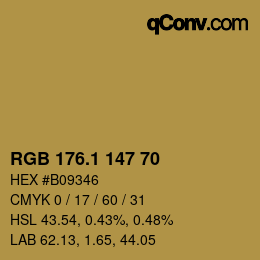 カラーコード: RGB 176.1 147 70 | qconv.com