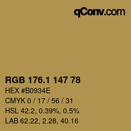 カラーコード: RGB 176.1 147 78 | qconv.com