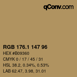 カラーコード: RGB 176.1 147 96 | qconv.com