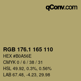 カラーコード: RGB 176.1 165 110 | qconv.com
