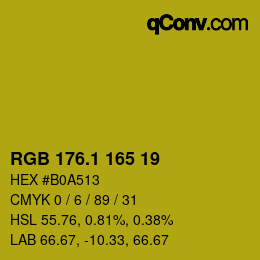 カラーコード: RGB 176.1 165 19 | qconv.com
