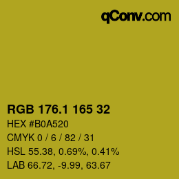 カラーコード: RGB 176.1 165 32 | qconv.com
