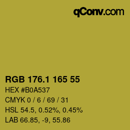 カラーコード: RGB 176.1 165 55 | qconv.com