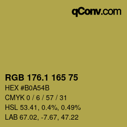 カラーコード: RGB 176.1 165 75 | qconv.com