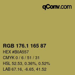 カラーコード: RGB 176.1 165 87 | qconv.com