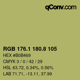カラーコード: RGB 176.1 180.8 105 | qconv.com