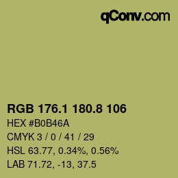 カラーコード: RGB 176.1 180.8 106 | qconv.com
