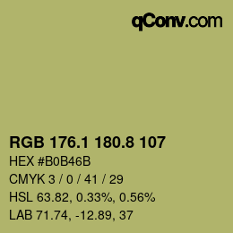 カラーコード: RGB 176.1 180.8 107 | qconv.com