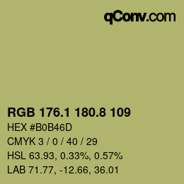 カラーコード: RGB 176.1 180.8 109 | qconv.com