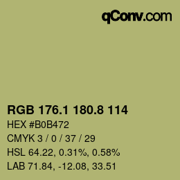カラーコード: RGB 176.1 180.8 114 | qconv.com