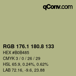 Color code: RGB 176.1 180.8 133 | qconv.com