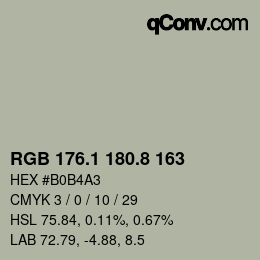 Farbcode: RGB 176.1 180.8 163 | qconv.com
